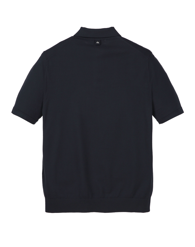알레그리 다크 터콰이즈 블루《Mild Rayon》카라넥 니트 진한 청록 착용컷