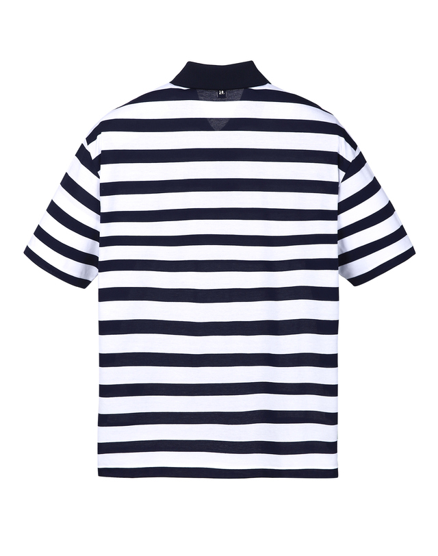 알레그리 멀티 컬러《Bold Stripe》카라 티셔츠 MULTI COLOR 착용컷