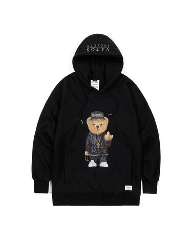 COMPTON BEAR HOODIE BLACK