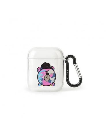 AirPods CASE CAMOUFLAGE BEAR PINK CLEAR