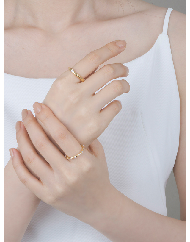 어거스트 앨리스 rough&bone ring set _gold[러프 앤 본 반지 세트_골드] 착용컷