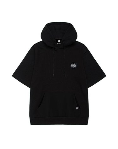 EV 메탈 패치 오버핏 반팔후드 (블랙)