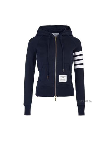 [톰브라운] FW25 여성 루프백 4바 후드 집업 FJT001A 00535 415