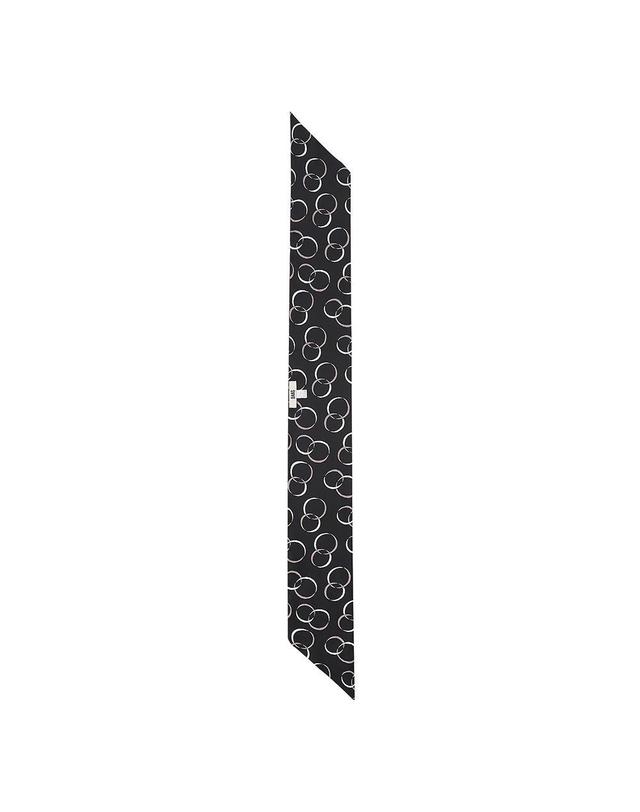 닥스셔츠 [아울렛] 프린트 에스코트타이 스카프 블랙_DLF1ACF1355K1 착용컷