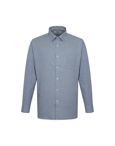 [26FW] 이지케어 레이온혼방 스몰체크 셔츠 레귤러핏 블루_DMA3SHDL123B1