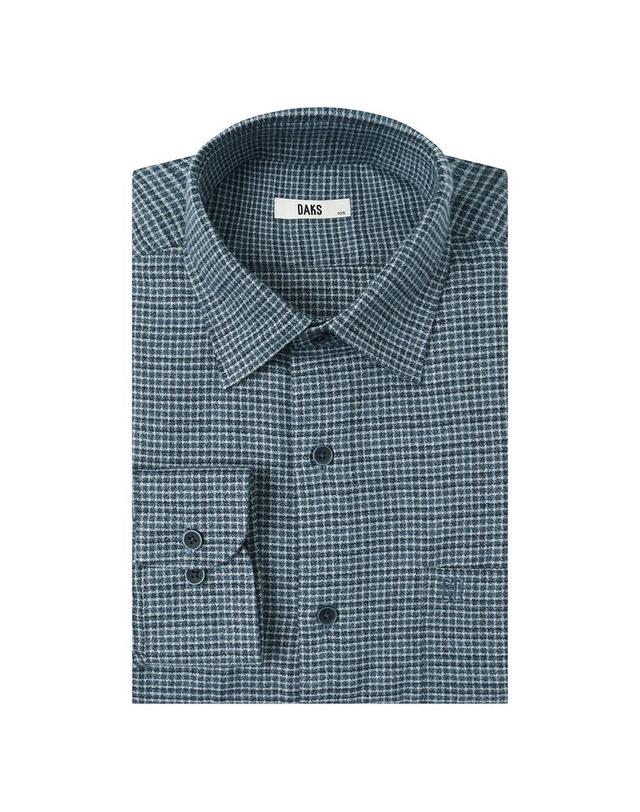 닥스셔츠 [26FW] 노케어 폴리혼방 스몰체크셔츠 레귤러핏 그린_DMW3SHCL110E1 착용컷