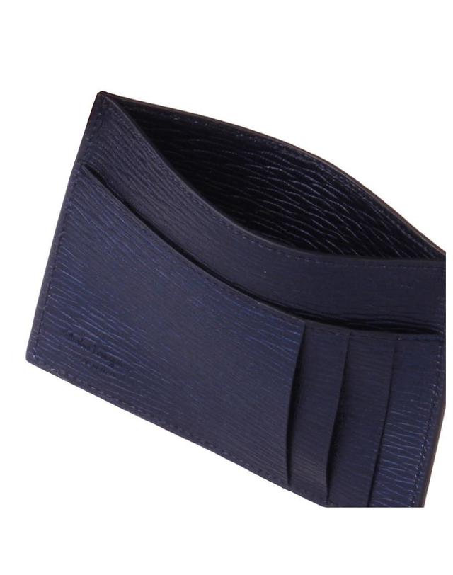살바토레 페라가모 [FERRAGAMO] 간치니 카드 지갑 66 A391 NAVY 착용컷