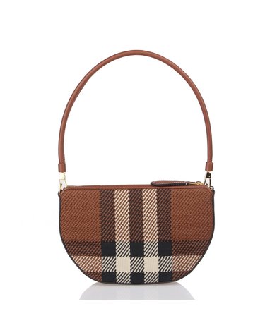 [BURBERRY] 니트 체크 올림피아 파우치백 8049301
