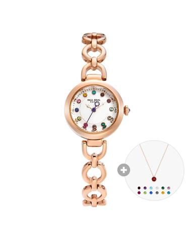 본사직영 폴브리알 PB8033RG 탄생석(Birthstone)시계(양면 탄생석 목걸이 증정)
