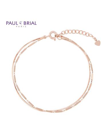 본사직영 폴브리알 SILVER 사각 바 두줄 팔찌 PYSB0154_PG