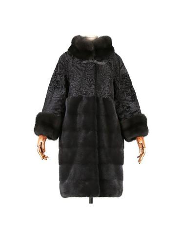 [만조니24] MANZONI24 밍크 세이블 양털 믹스 롱코트/ 17M021-VPAZF/ 17FW/ 그랑데뚜왈