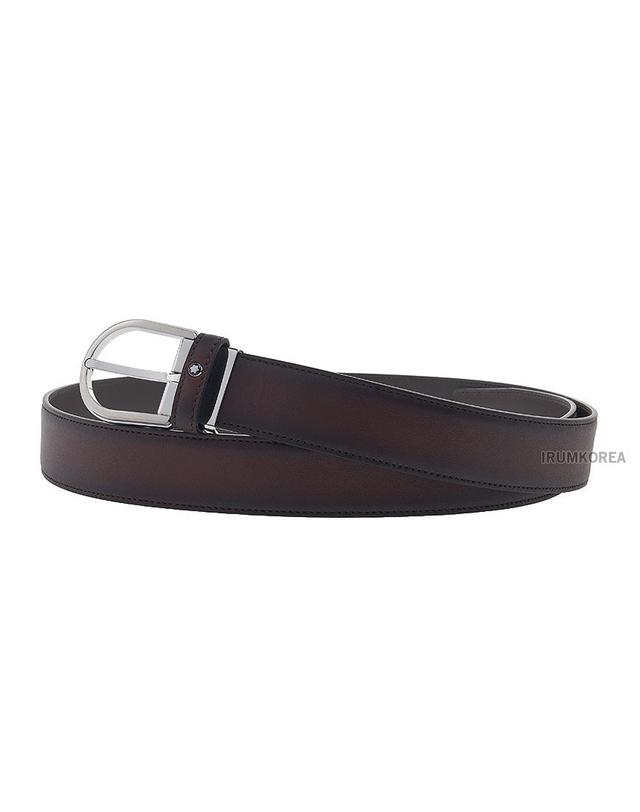 몽블랑 [몽블랑] SS25 남성 35mm 레더 벨트 118413 BROWN 착용컷