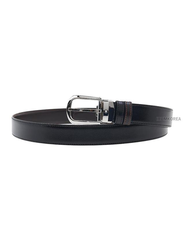 몽블랑 [몽블랑] SS26 남성 리버서블 레더 벨트 114412 BLACK BROWN 착용컷