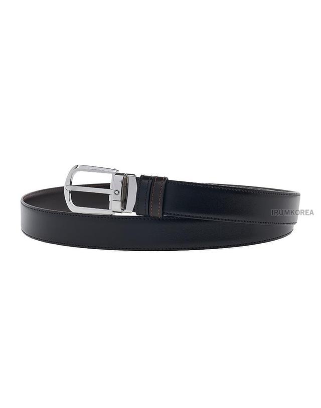 몽블랑 [몽블랑] SS26 남성 리버서블 레더 벨트 114412 BLACK BROWN 착용컷