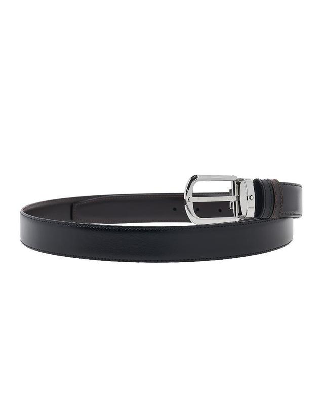 몽블랑 [몽블랑] SS26 남성 리버서블 레더 벨트 114412 BLACK BROWN 착용컷