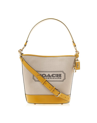 [코치] 여성 필드 캔버스 버킷백 CH739 NATURAL CANVAS YELLOW GOLD
