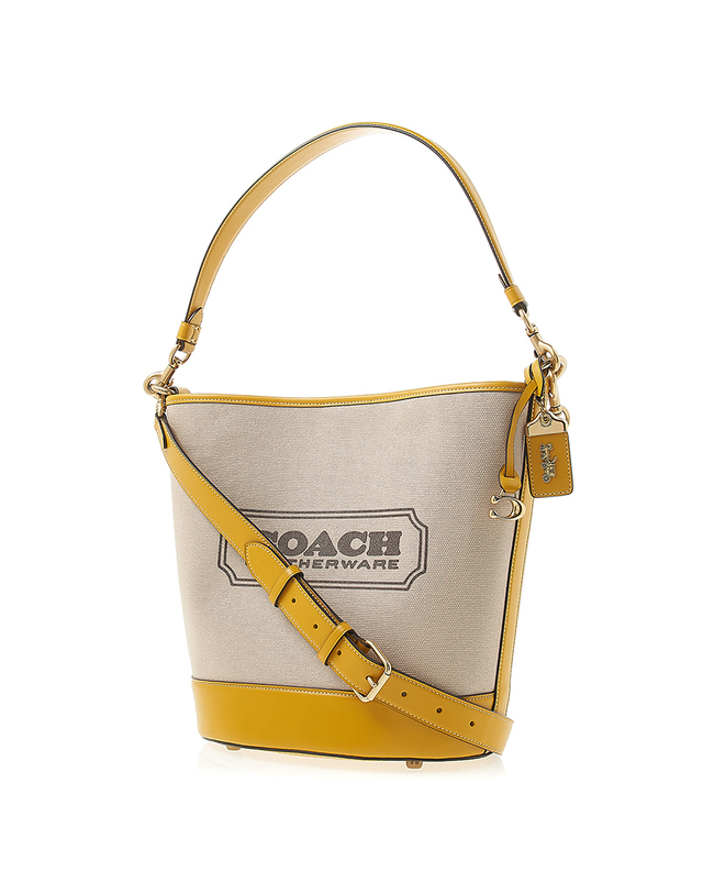 코치 [코치] 여성 필드 캔버스 버킷백 CH739 NATURAL CANVAS YELLOW GOLD 착용컷