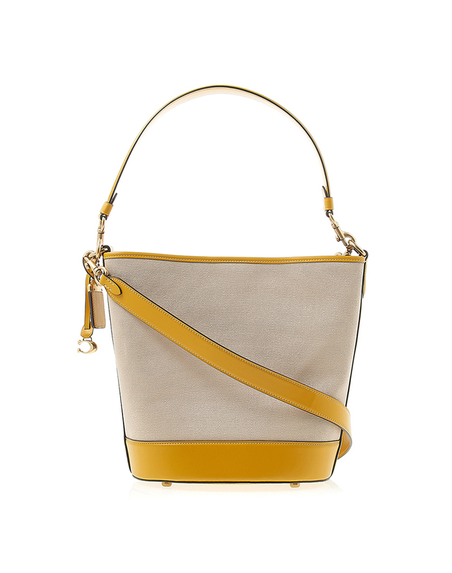 코치 [코치] 여성 필드 캔버스 버킷백 CH739 NATURAL CANVAS YELLOW GOLD 착용컷
