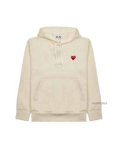 [꼼데가르송] FW24 공용 하트 와펜 후드티셔츠 AX T174 051 3 IVORY