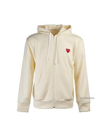 [꼼데가르송] FW24 공용 하트 와펜 후드티셔츠 AX T172 051 3 IVORY