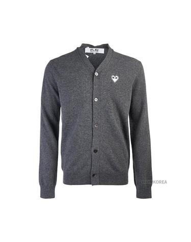 [꼼데가르송] FW24 공용 더블 하트 와펜 가디건 AX N062 051 3 GREY