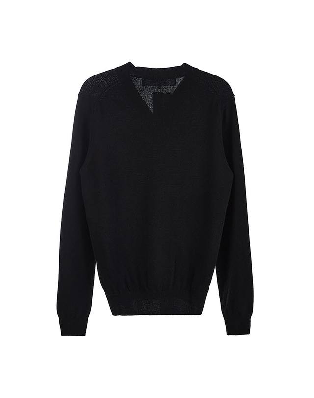 꼼데가르송 [꼼데가르송] 남성 하트 로고 패치 울 가디건 P1N050 BLACK 착용컷