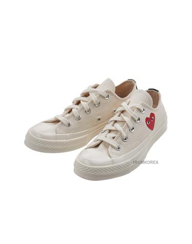 [꼼데가르송] SS25 공용 로고 로우탑 스니커즈 AZ K128 001 WHITE