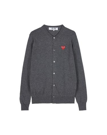 [꼼데가르송] FW25 공용 레드 하트 가디건 AX N007 051 GREY