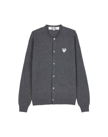 [꼼데가르송] FW25 공용 화이트 하트 가디건 AX N061 051 GREY