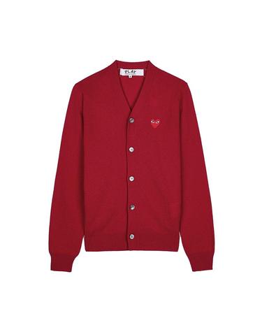 [꼼데가르송] FW25 공용 레드하트 와펜 가디건 AX N008 051 RED