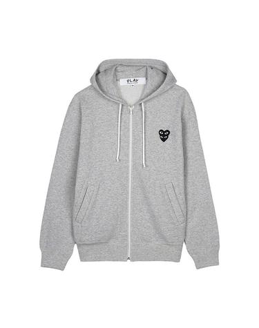 [꼼데가르송] FW25 공용 블랙하트 와펜 후드집업 AX T302 051 GREY