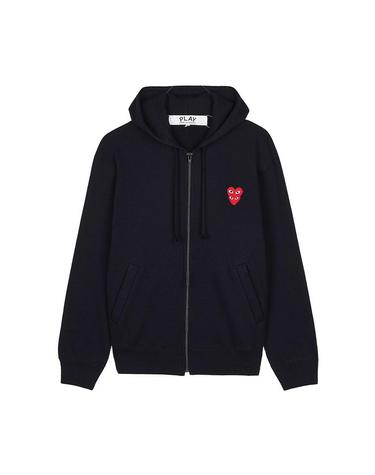 [꼼데가르송] SS26 공용 더블하트 와펜 후드집업 AZ T294 051 BLACK