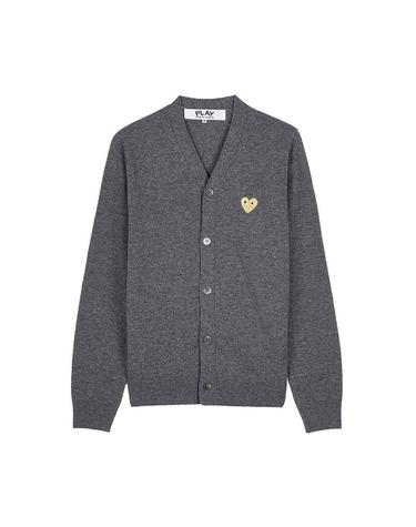 [꼼데가르송] SS26 공용 골드하트 와펜 가디건 AZ N050 051 GREY