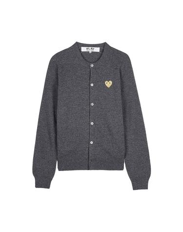 [꼼데가르송] SS26 공용 골드하트 와펜 가디건 AZ N049 051 GREY