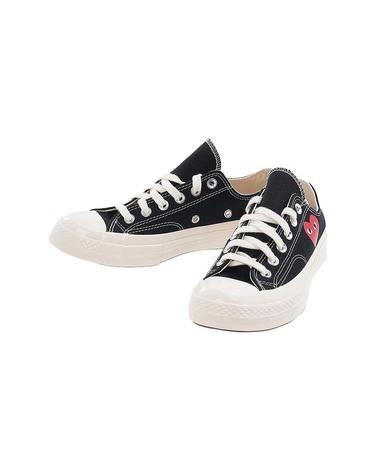 [꼼데가르송] SS26 공용 로고 로우탑 스니커즈 AZ K128 001 BLACK