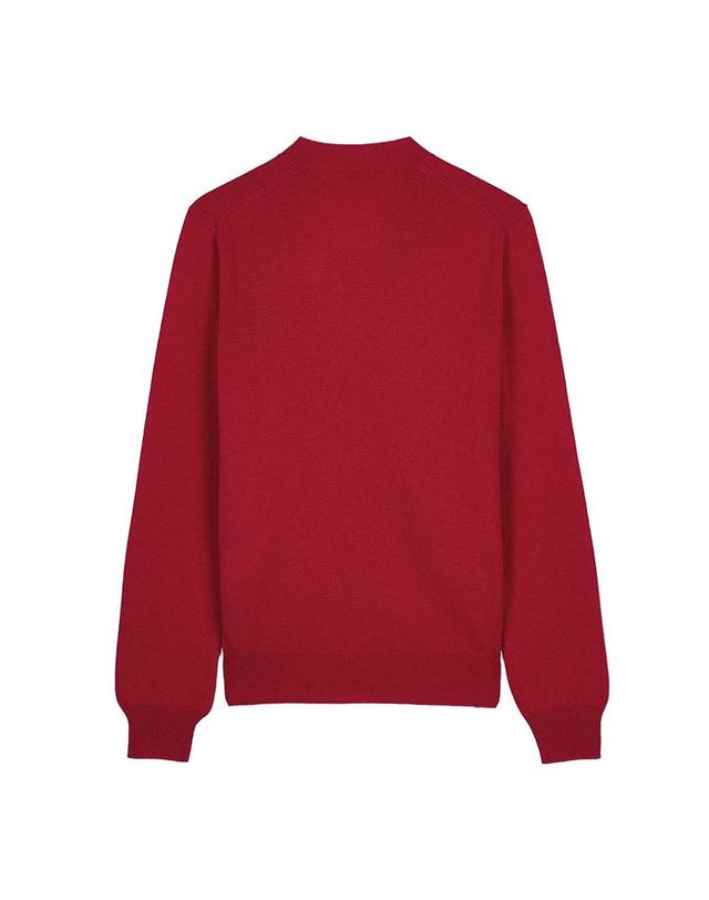 꼼데가르송 [꼼데가르송] FW25 공용 레드하트 와펜 가디건 AX N008 051 RED 착용컷