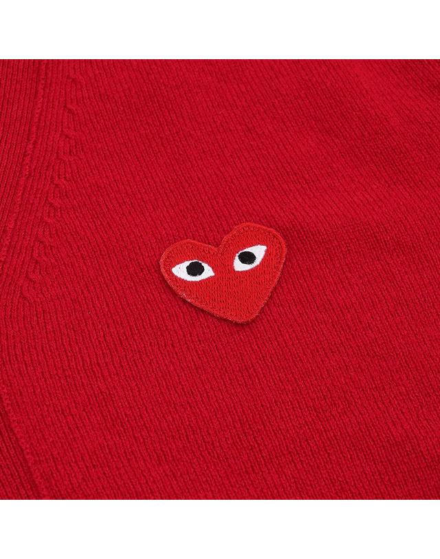 꼼데가르송 [꼼데가르송] FW25 공용 레드하트 와펜 가디건 AX N008 051 RED 착용컷