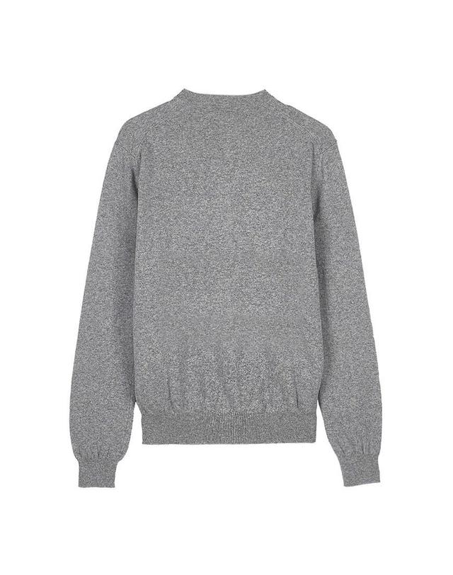 꼼데가르송 [꼼데가르송] SS26 공용 블랙하트 와펜 가디건 AZ N023 051 LIGHT GREY 착용컷