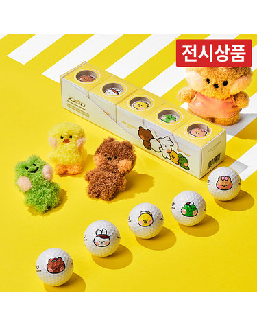 [전시] 던롭 젝시오 x 라인프렌즈 미니니 3피스 골프공 5구 세트 고반발 고탄도 소프트 골프볼
