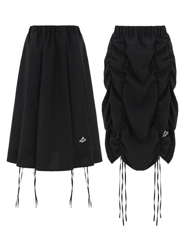 SCRUNCHIE SKIRT IN BLACK