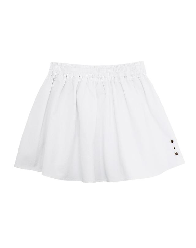플라즈마스페어 2 WAY 듀엣 미니 프릴 플레어 레이어드 랩스커트_화이트 착용컷