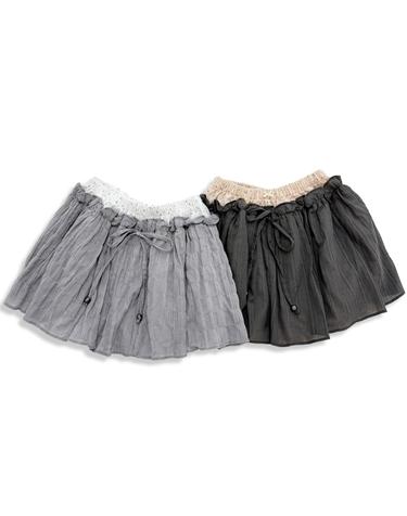아카시아 믹스 셔링 레이어드 플레어 스커트 팬츠_2COLOR