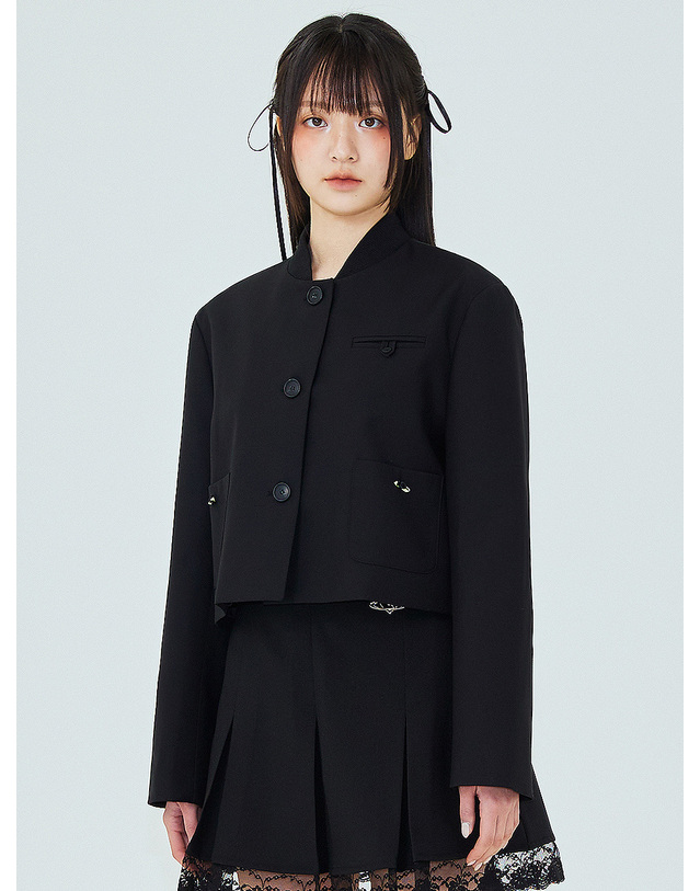 플라즈마스페어 CORSAGE JACKET IN BLACK 착용컷