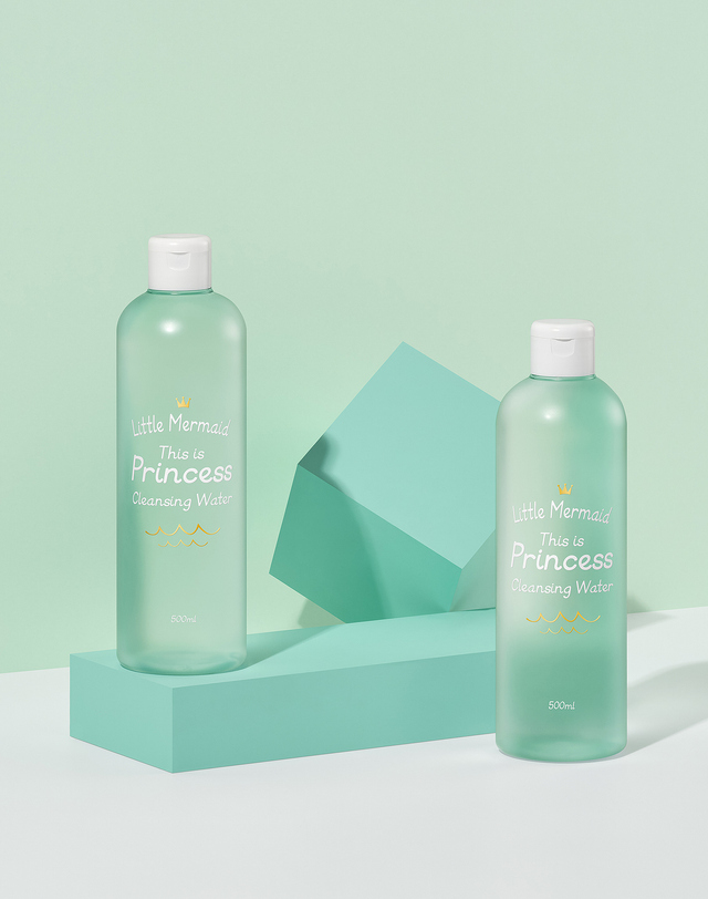 뷰티레시피 리틀머메이드 디스 이즈 프린세스 클렌징워터 500ml 착용컷