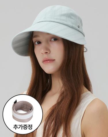 플로랄 펀칭 코튼 스트링리본 UV 와이드챙 볼캡 로데스 (4 colors)