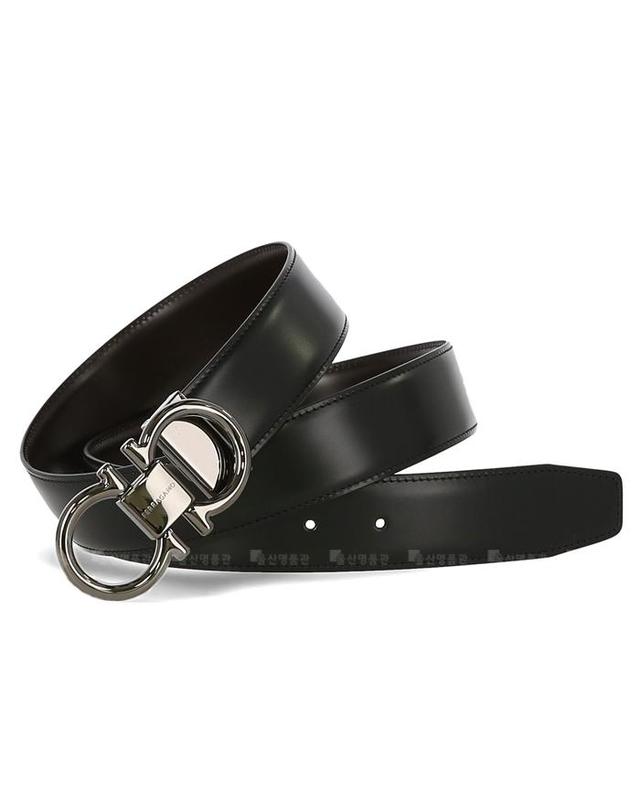 살바토레 페라가모 페라가모 간치니 양면 프리컷팅 67 9938 NERO HICKORY 694531 남성 벨트 착용컷