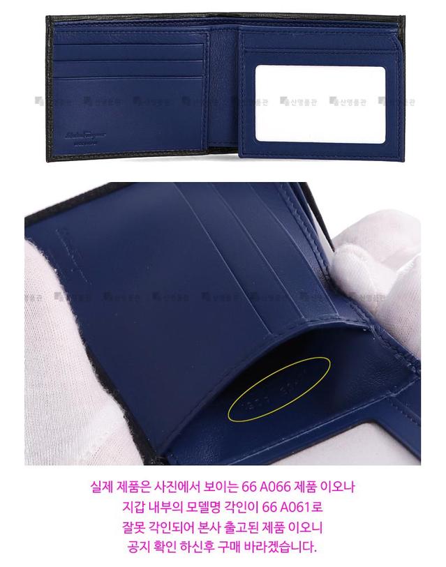 살바토레 페라가모 [스크래치] 간치니 p_66 A066 NERO 685995 투톤 반지갑 착용컷