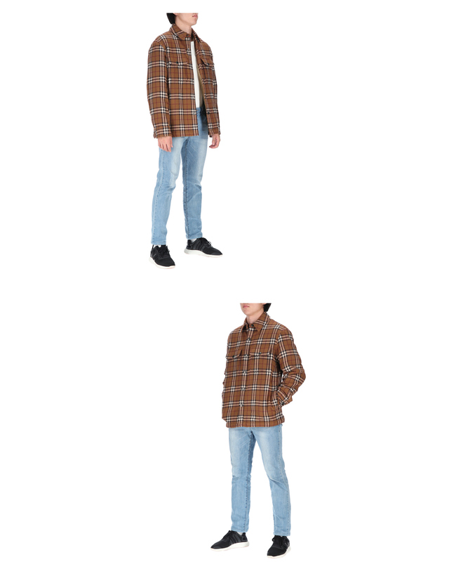 버버리 버버리 빈티지 체크 8057372 M CALMORE 남성 셔츠 자켓 착용컷