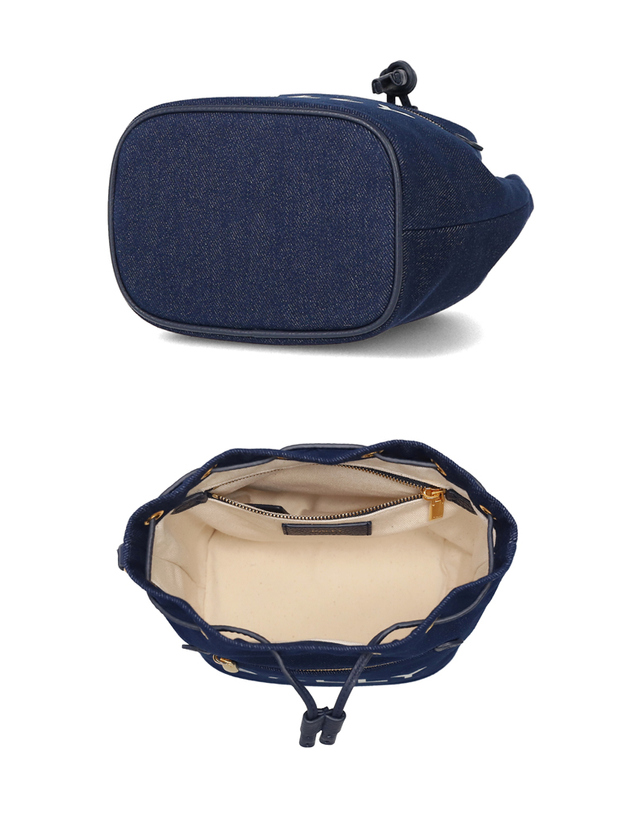 발리 발리 바 로고 BAR MINIBUCKET I5G6O 6306618 데님 버킷백 착용컷