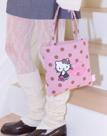 [Hello Kitty x athe] 도트 핑크 토트백 S